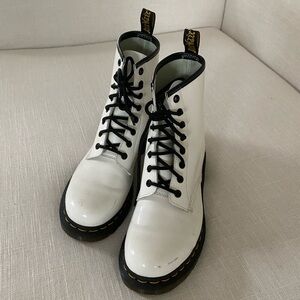 Dr. Martens White Leather Boots